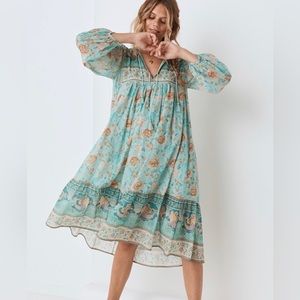Spell & The Gypsy Collective Seashell Boho Dress- Seafoam